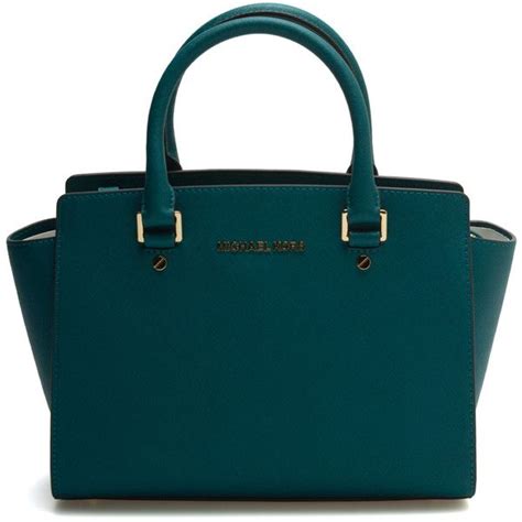 michael kors deep teal bag|Michael Kors leather tote.